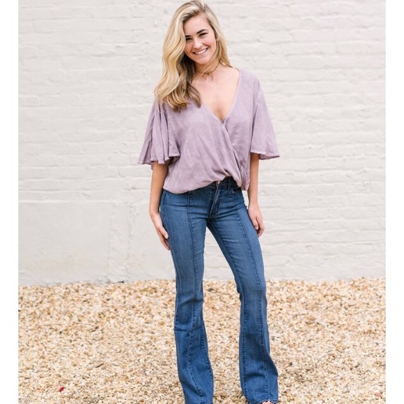 flare jeans with front seam